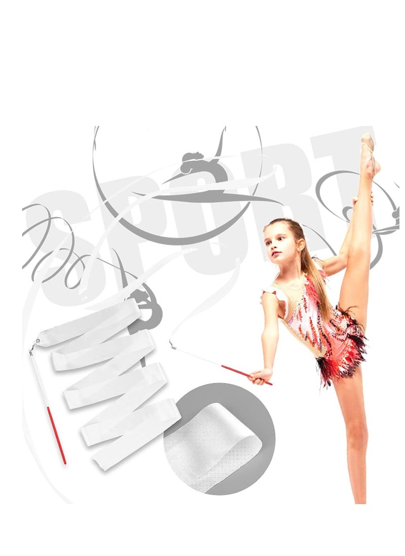 SYOSI - Gymnastics Ribbon Wands, Dancing Ribbon Streamers with 30cm Ribbon Wand White Rhythmic Gymnastics Ribbon gymnastics equipment for Kids Talent Shows Artistic Dancing 10PCS - Image 1