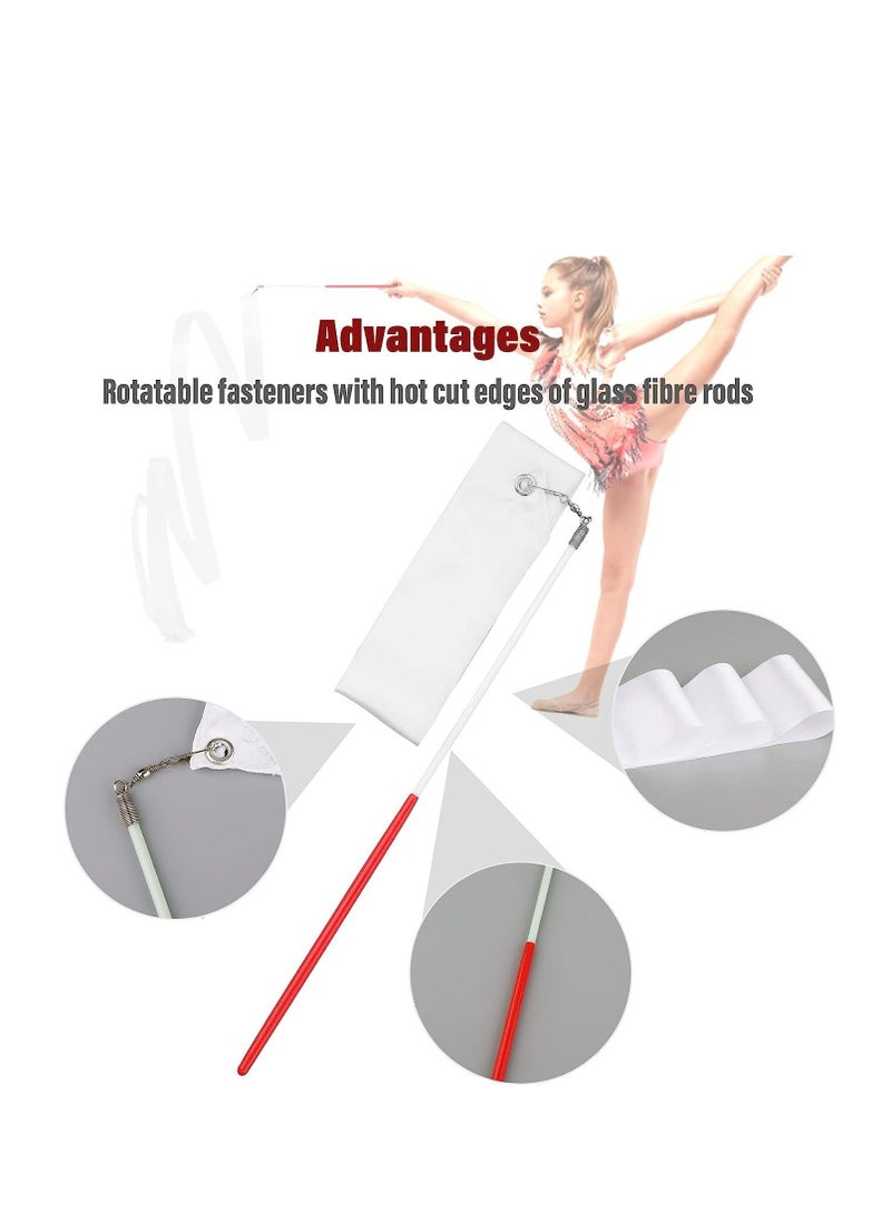 SYOSI - Gymnastics Ribbon Wands, Dancing Ribbon Streamers with 30cm Ribbon Wand White Rhythmic Gymnastics Ribbon gymnastics equipment for Kids Talent Shows Artistic Dancing 10PCS - Image 1