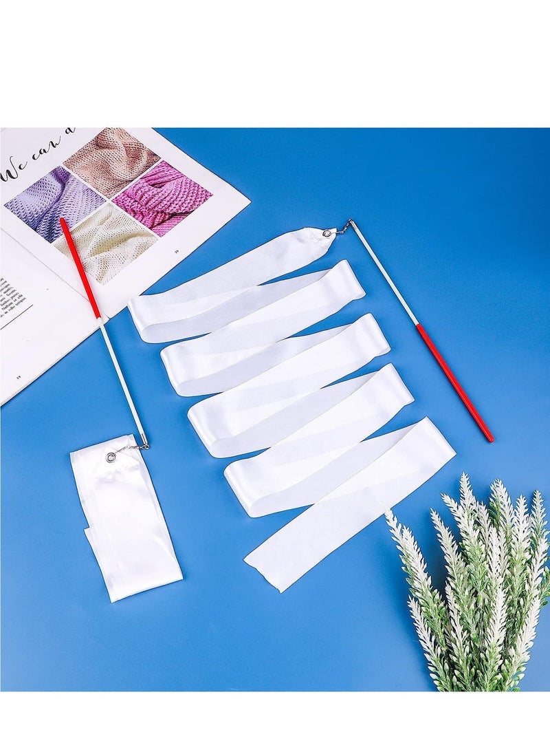 SYOSI - Gymnastics Ribbon Wands, Dancing Ribbon Streamers with 30cm Ribbon Wand White Rhythmic Gymnastics Ribbon gymnastics equipment for Kids Talent Shows Artistic Dancing 10PCS - Image 1