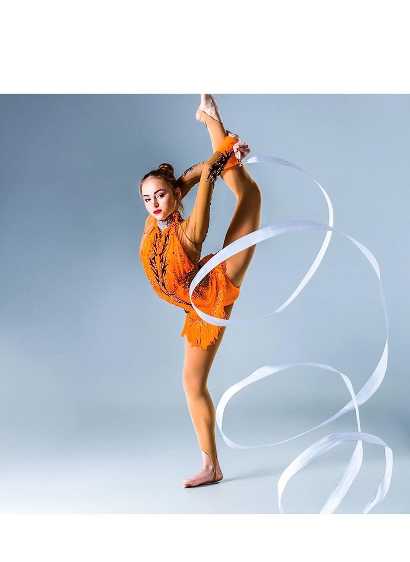 SYOSI - Gymnastics Ribbon Wands, Dancing Ribbon Streamers with 30cm Ribbon Wand White Rhythmic Gymnastics Ribbon gymnastics equipment for Kids Talent Shows Artistic Dancing 10PCS - Image 1