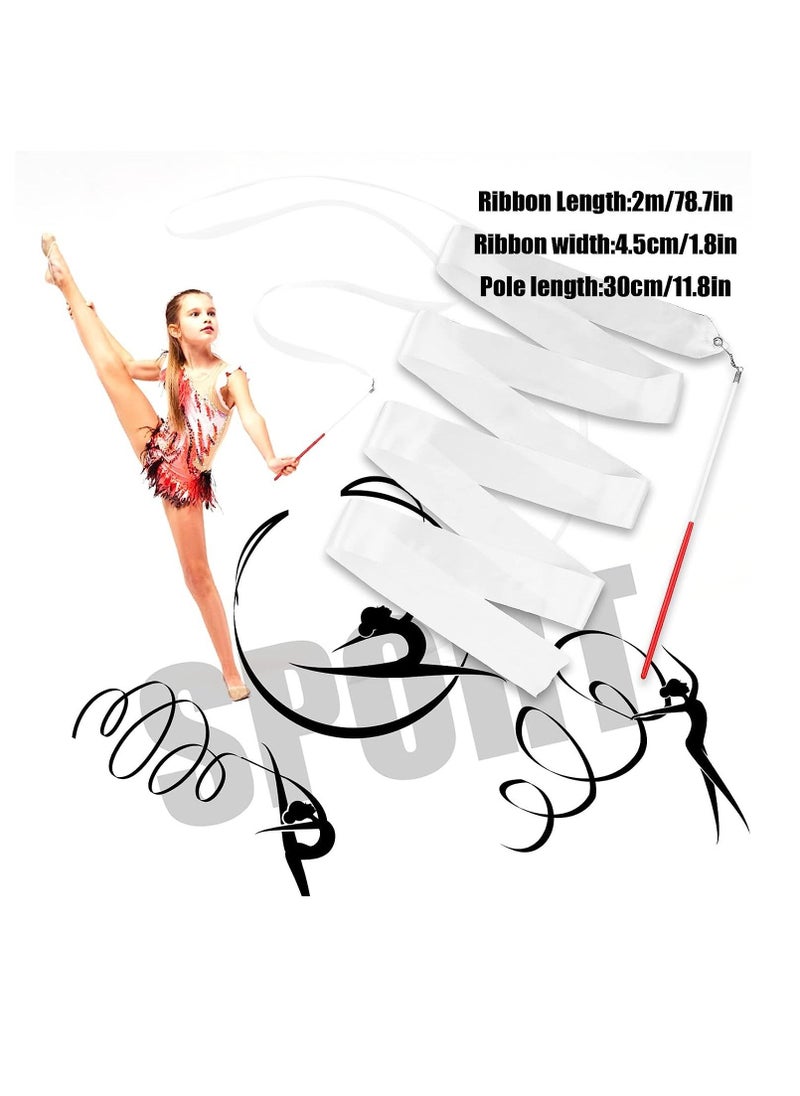 SYOSI - Gymnastics Ribbon Wands, Dancing Ribbon Streamers with 30cm Ribbon Wand White Rhythmic Gymnastics Ribbon gymnastics equipment for Kids Talent Shows Artistic Dancing 10PCS - Image 1