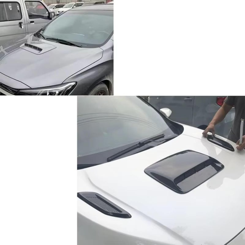 Bonnet vents, Car Hood vents Grill Automotive Hood Scoop Air Intake Vents Grill Decoration Cover Replacement Compatible With Jeep For Wrangler Jk（Carbon) - Image 5