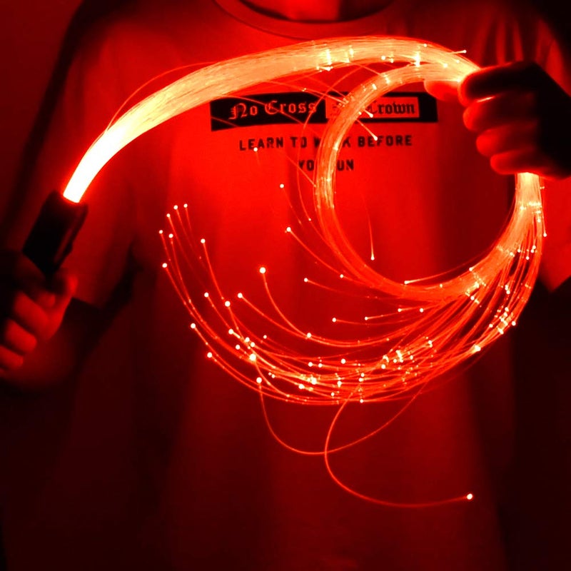 AKEPO Fiber Optic Whip Space Dancing Whip Rechargeable LED Whip Light Rave Toy 59ft 10 Colors 36 Effect Modes 360 Swivel for Party EDM Music Festivals Art Light Shows Stage Carnival - Image 2