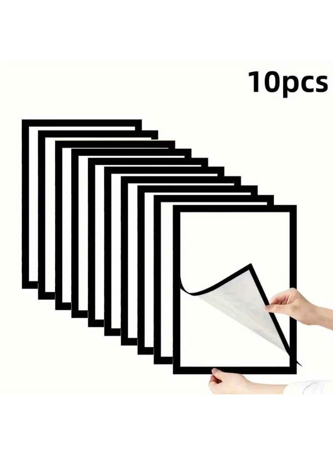 إطارات صور مغناطيسية A4 (عدد 10) – تصميم كلاسيكي، تثبيت ذاتي على الحائط لفن الألماس والملصقات والشهادات والخرائط والطوابع - Image 1