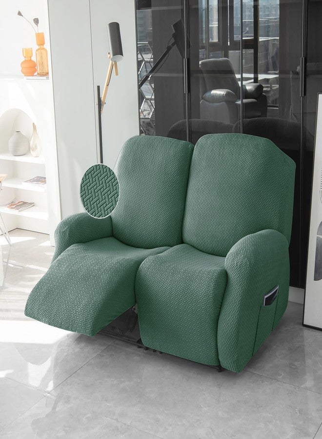 HOKIPO Premium 210gsm, Jacquard 2 Seater Recliner Sofa Cover, Continental Green (AR-4973-GR) - Image 1