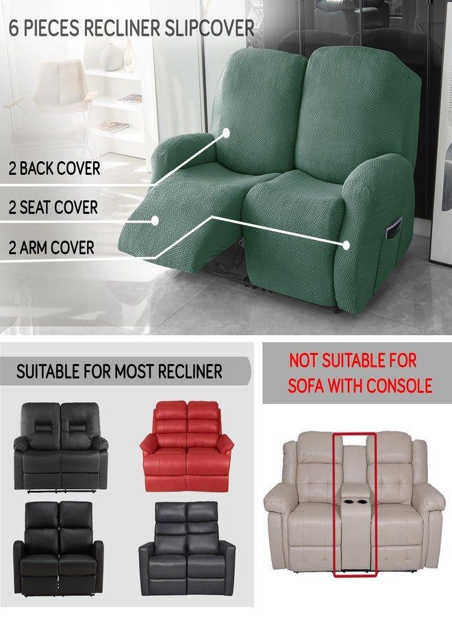 HOKIPO Premium 210gsm, Jacquard 2 Seater Recliner Sofa Cover, Continental Green (AR-4973-GR) - Image 3