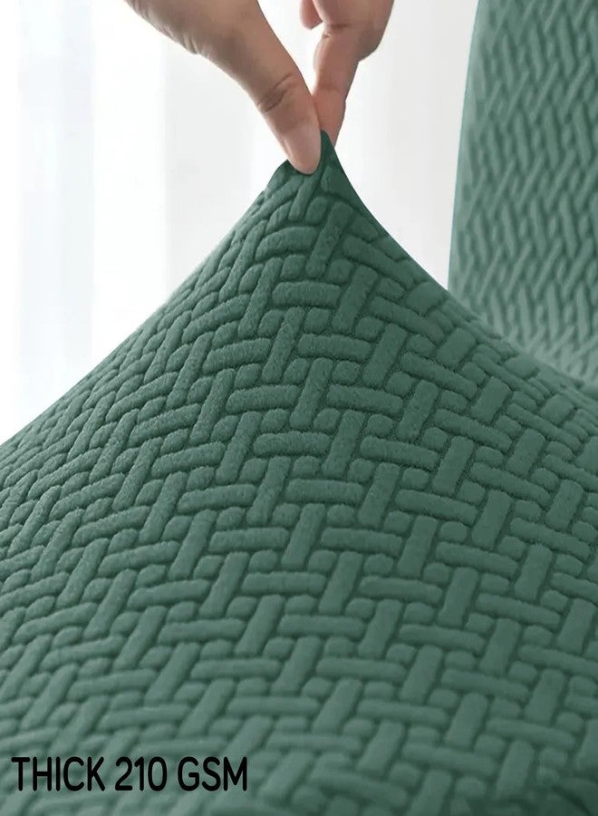 HOKIPO Premium 210gsm, Jacquard 2 Seater Recliner Sofa Cover, Continental Green (AR-4973-GR) - Image 4