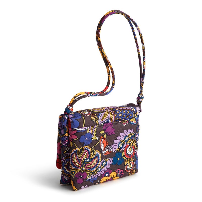 Vera Bradley Women's Premium Cotton Baird Hipster Crossbody, Colorful Bouquet, One Size - Image 4