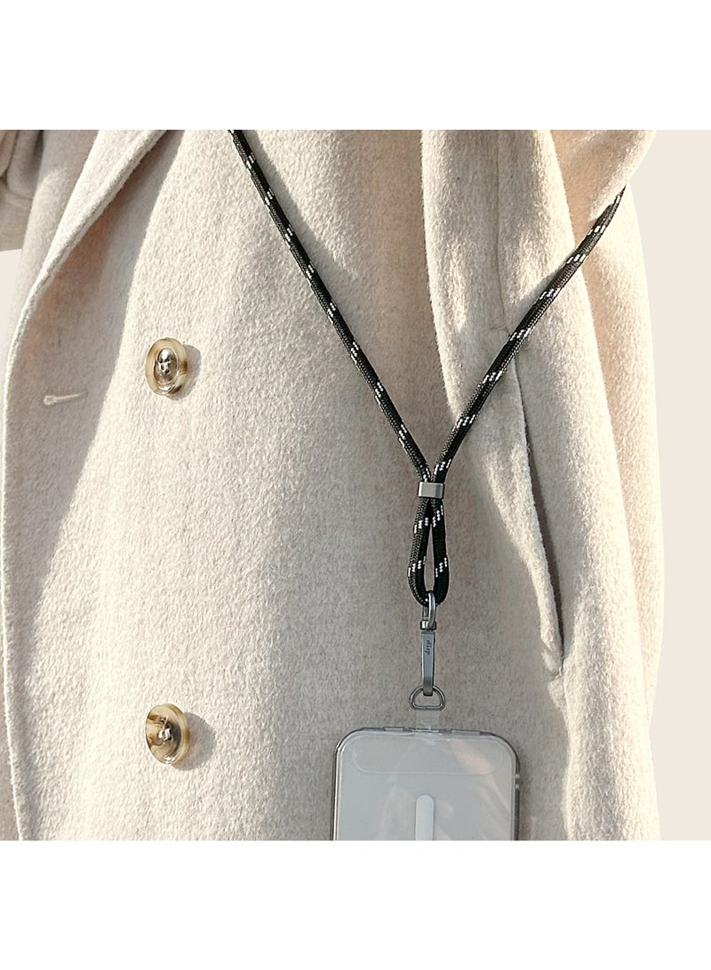 DRIP 🪢📱 Rope Crossbody Strap with Phone Tether Tabs – Black | Adjustable Hands-Free Mobile Strap - Image 3
