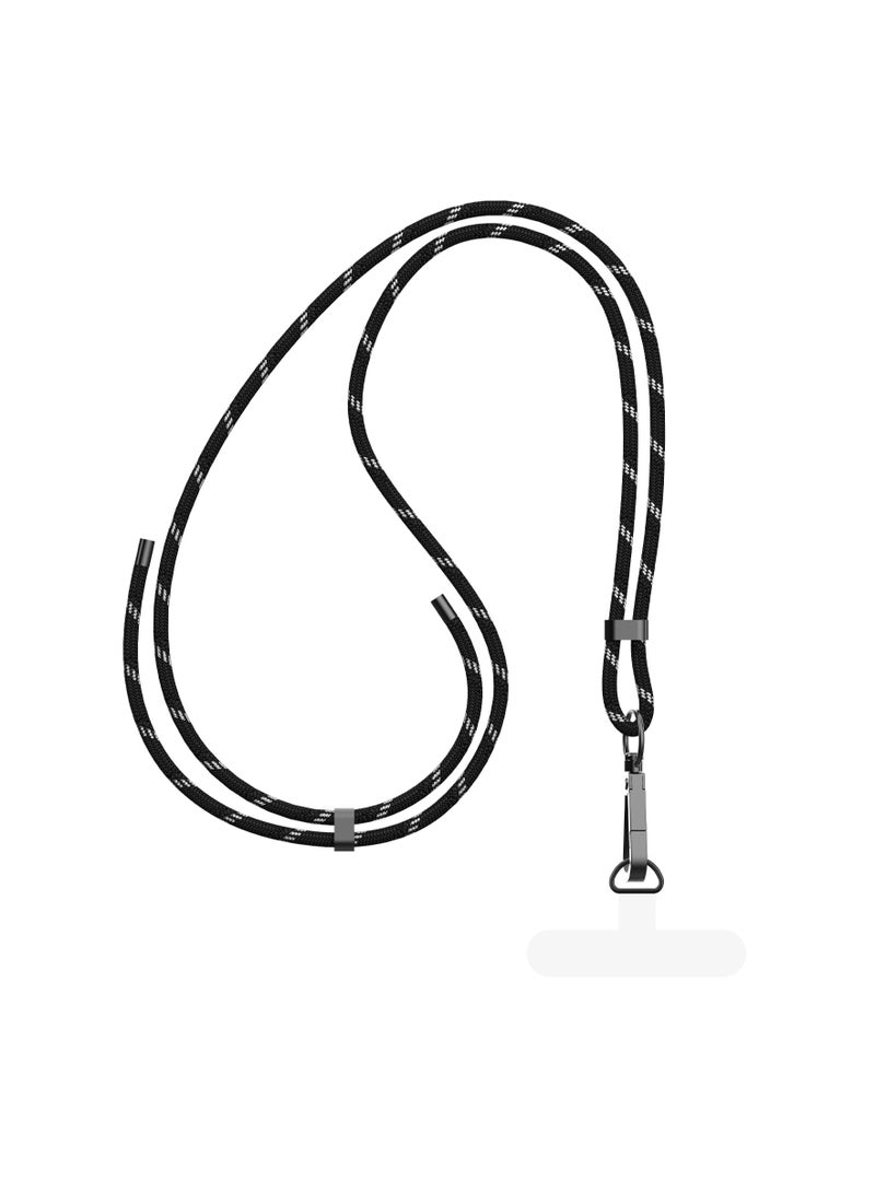 DRIP 🪢📱 Rope Crossbody Strap with Phone Tether Tabs – Black | Adjustable Hands-Free Mobile Strap - Image 1