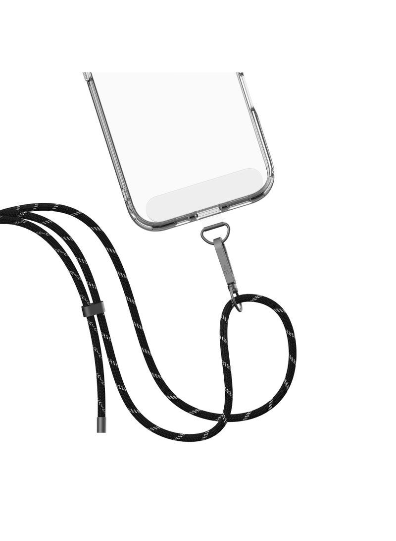 DRIP 🪢📱 Rope Crossbody Strap with Phone Tether Tabs – Black | Adjustable Hands-Free Mobile Strap - Image 2