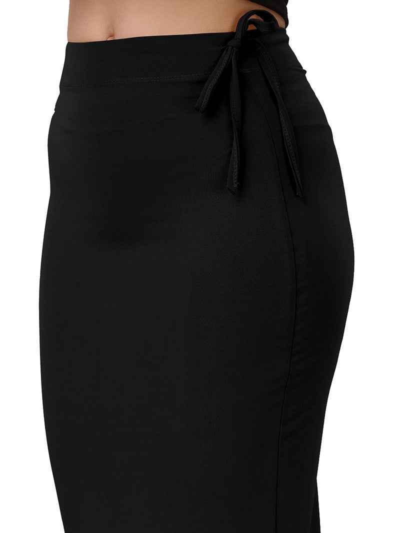 Mehrang Stretchable Saree Shapewear Petticoat for Women, Cotton Blended,Petticoat,Skirts for Women,Shape Wear Dress for Saree Black - Image 3