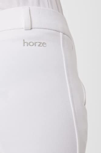 HORZE Active Kids' Unisex Silicone Grip Full Seat Horseback Riding Breeches - White - L - Image 5