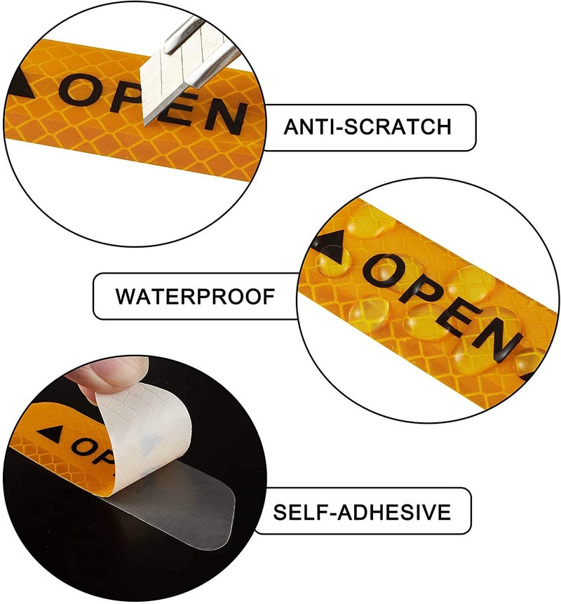 AutoBizarre Car Anti-Collision Luminous Open Signal Yellow Door Warning Reflective Stickers for Car Door Protection and Decoration - Set of 4 pcs - Compatible with All Cars - Image 5