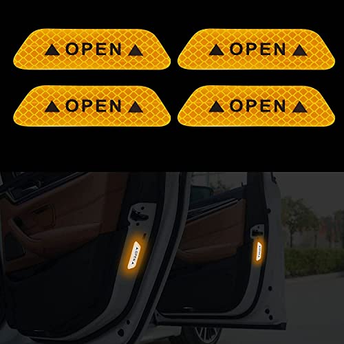 AutoBizarre Car Anti-Collision Luminous Open Signal Yellow Door Warning Reflective Stickers for Car Door Protection and Decoration - Set of 4 pcs - Compatible with All Cars - Image 3