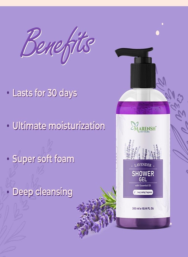 MARENSH Natural Lavender Shower Gel with Essential Oil, Deep Cleansing Body Wash, 300 ml - Image 3