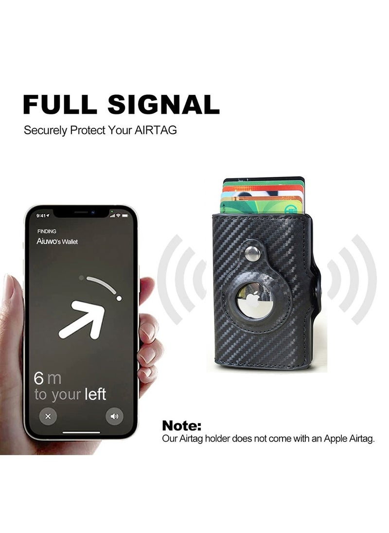 AROAQ - Rfid Card Holder Men Women Airtag Wallet Money Bag Leather Purse Slim Thin Wallets For Apple AirTags Tracker Air Tag - Image 1