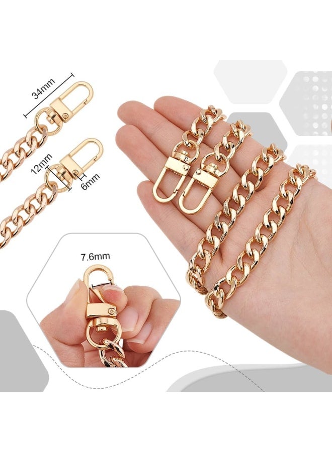 80cm Golden Bag Strap Chain, Metal Purse Chain Handbag Strap Shoulder Bag Chain Replacement Purse Chains with Swivel Lobster Claw Clasps for DIY Handbags Crossbody Bag Crafts Making  - Image 4