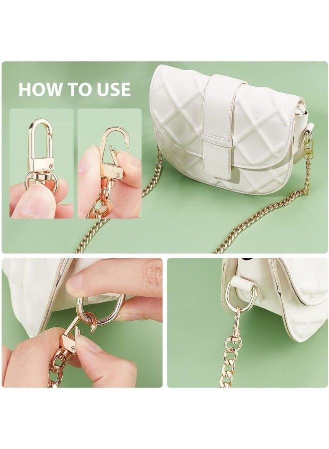 80cm Golden Bag Strap Chain, Metal Purse Chain Handbag Strap Shoulder Bag Chain Replacement Purse Chains with Swivel Lobster Claw Clasps for DIY Handbags Crossbody Bag Crafts Making  - Image 5