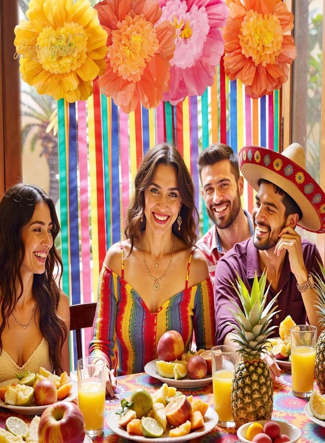 نيكولاندي مجموعة زهور نيكرولاندي الورقية الكبيرة (24 بوصة) - 6 قطع - زهور ورقية عملاقة ملونة مصنوعة يدويًا - مثالية لحفلات الفييستا المكسيكية، وخلفيات حفلات الزفاف، وتزيين أقواس الزفاف، وأعياد الميلاد، والديكورات الخارجية - Image 3