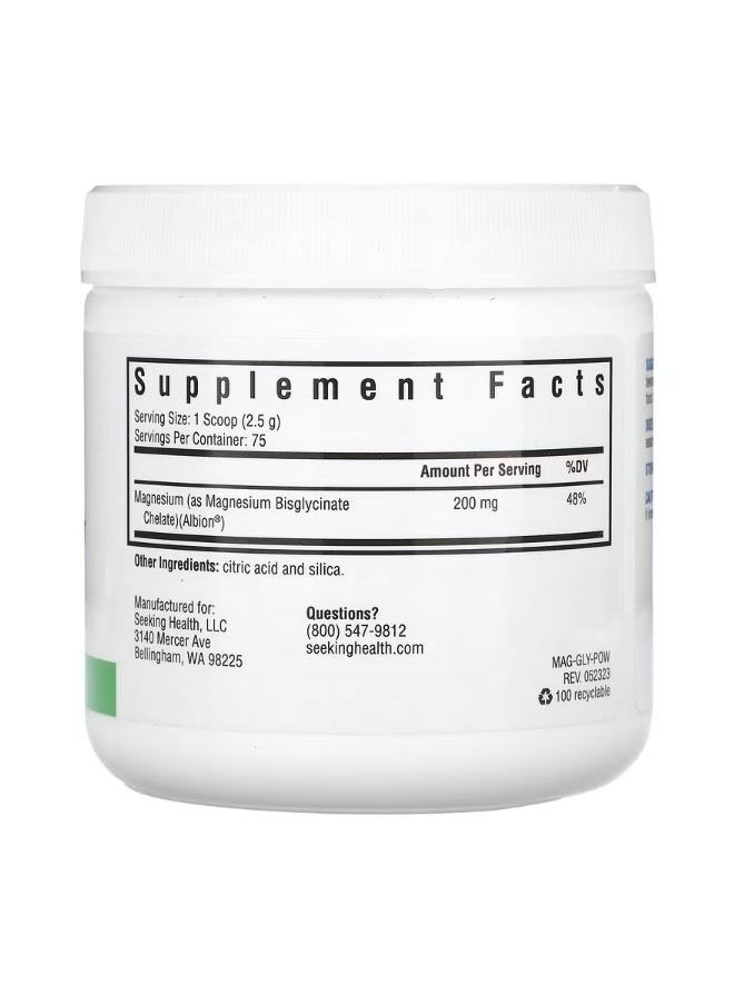 Seeking Health Magnesium Glycinate Powder  200 mg  6.61 oz 187.5 g  - Image 2
