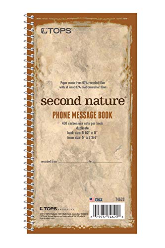 TOPS Phone Message Pad Call Book, Carbonless Paper 2 Part, 2 3/4 x 5, 400 Forms - 74620, White - Image 1