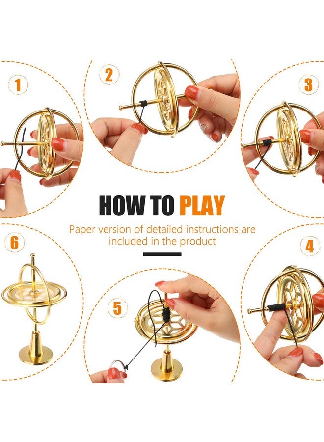 Weewooday Gyroscope Balance Metal Anti Gravity Top For Educational Training Toy (Gold) - Image 3