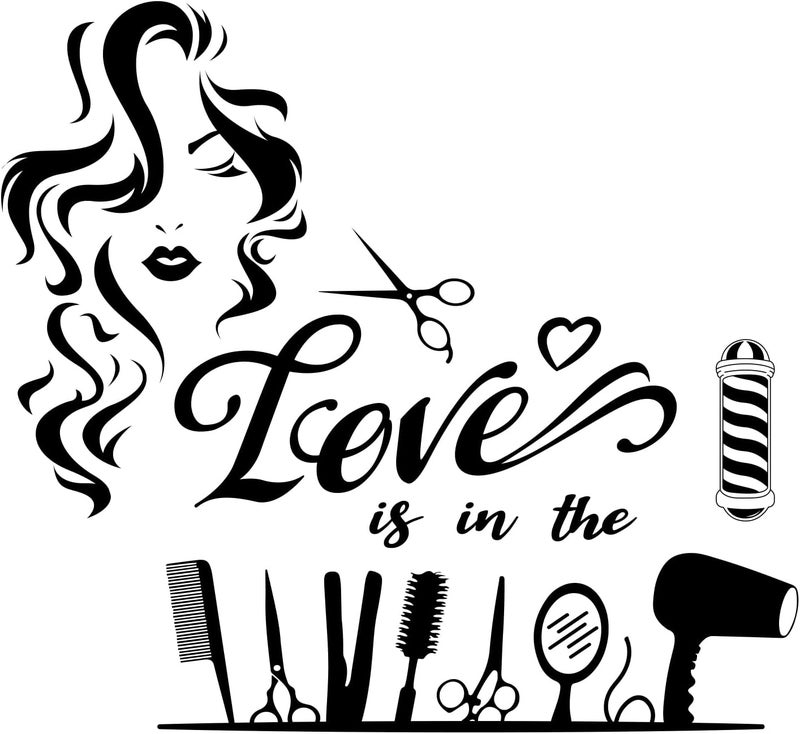 BPA Hair Salon Wall Stickers - DIY Vinyl Decals - Image 2