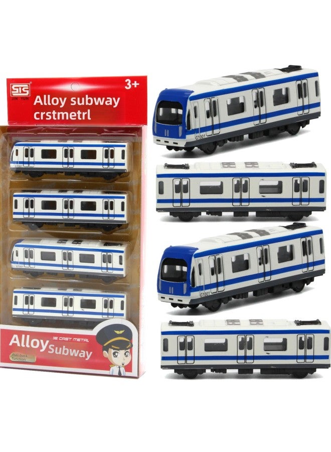 Children Alloy Toy Harmony Series Electric Train Model Magnetic Connection Simulation Backpack Set Kids Aged 4-6-Color:0560D-3 Subway Style Red  - Image 3