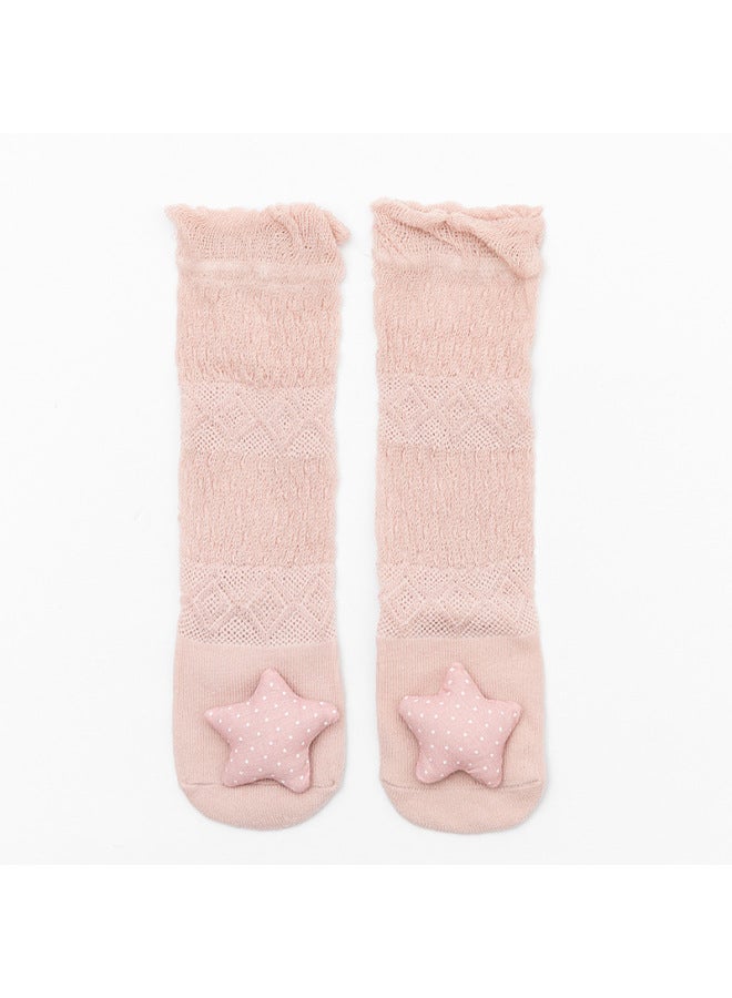 Baby Socks Spring And Summer Over-the-knee Mesh Thin Anti-mosquito Socks Newborn Baby Long Tube Cartoon Non-binding Breathable Mesh