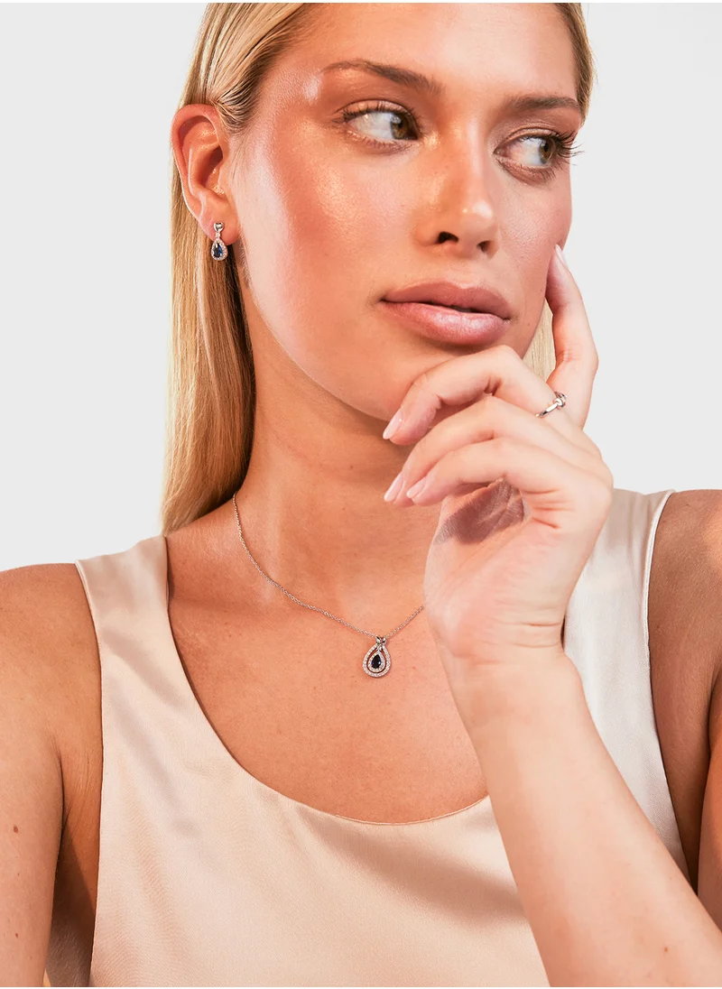باكلي لندن Sapphire Heart Pear-Drop Ring