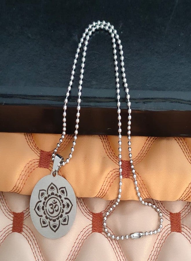 M Men Style Stainless Steel Aum Om Pendant Necklace Yoga Hindu Spiritual Amulet Charm Jewelry Accessory For Men And women SPn2022422 - Image 3