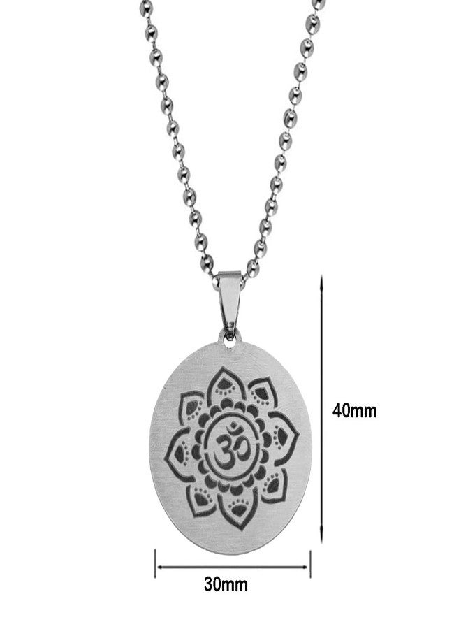 M Men Style Stainless Steel Aum Om Pendant Necklace Yoga Hindu Spiritual Amulet Charm Jewelry Accessory For Men And women SPn2022422 - Image 2