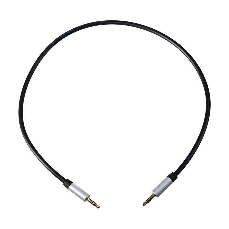 3.5mm Audio Cable 3.5mm Male to Male Aux Cable Aluminum Alloy Shell Compatible for Laptop Phone Headset Speaker 0.5m Black - Image 1