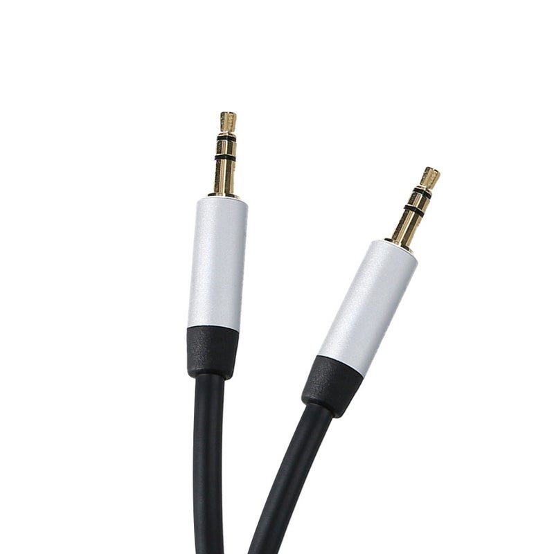 3.5mm Audio Cable 3.5mm Male to Male Aux Cable Aluminum Alloy Shell Compatible for Laptop Phone Headset Speaker 0.5m Black - Image 5