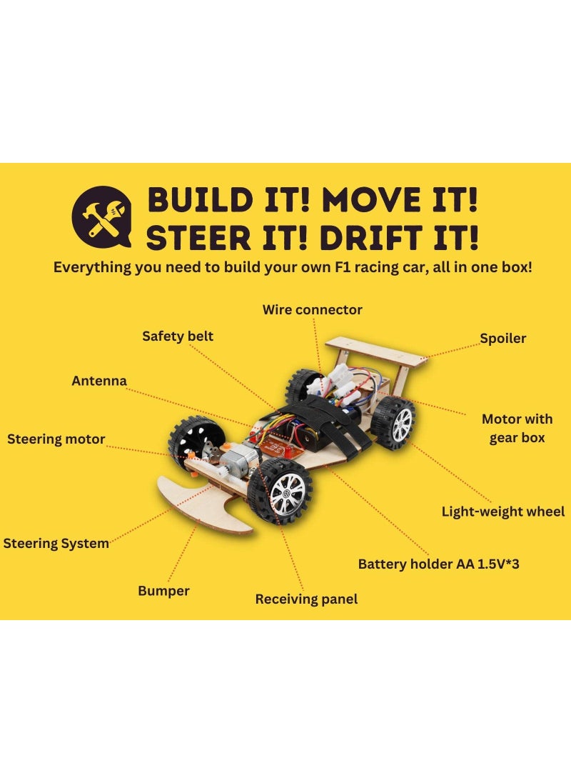 Pica Toys Pica Toys Wireless Remote Control Car Kit F1, Science Project Kit for Kids/Students/Education, STEM Project Model Car Kits to Build, Ideal Choice for Family and School  - Image 2
