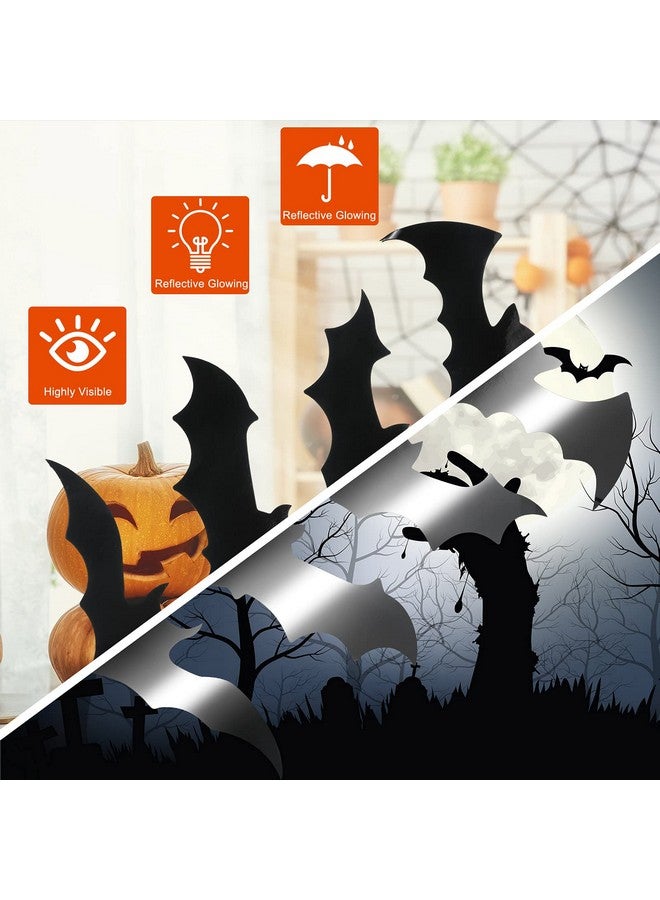 Flutesan Flutesan 28 Piece Halloween Bats Spider Car Magnet Sticker Set: Black Reflective Bat Shaped Magnets for Car, Garage Doors, Metal Doors & Floors - Image 3