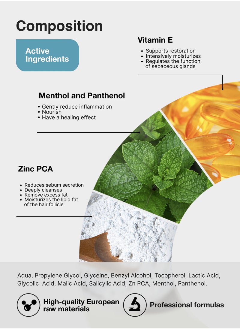 Anti-Dandruff Scalp Peeling Treatment with Menthol, Panthenol & AHA Acids, 100 ml