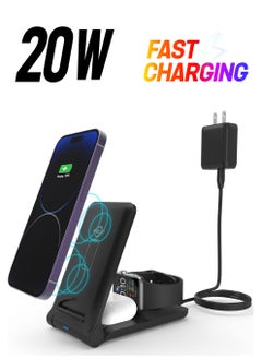 Wireless Charging Station 3 in 1 Foldable Certified Fast Wireless Charger Compatible With Mobile Phone Headphone