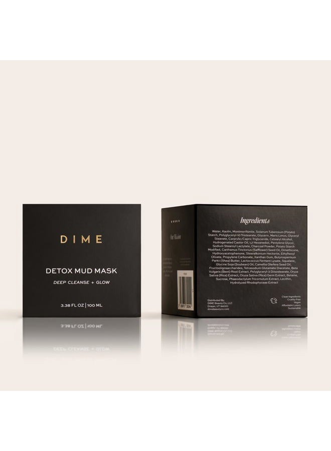 Dime Beauty Detox Mud Mask with Dead Sea Mud, Self Care Facial Mask that Nourishes and Brightens Dull Skin, 3.38 oz / 100 ml - Image 5