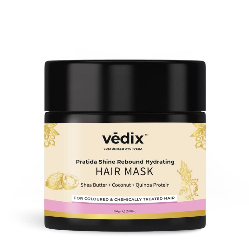 Vedix Ayurvedic Hair Mask For Hair Growth Customized Pratida Shine Rebound Hydrating Hair Mask For Coloured  Chemically Treated Hair With Shea Butter  Coconut  Quinoa Protein  200 Gram - Image 1