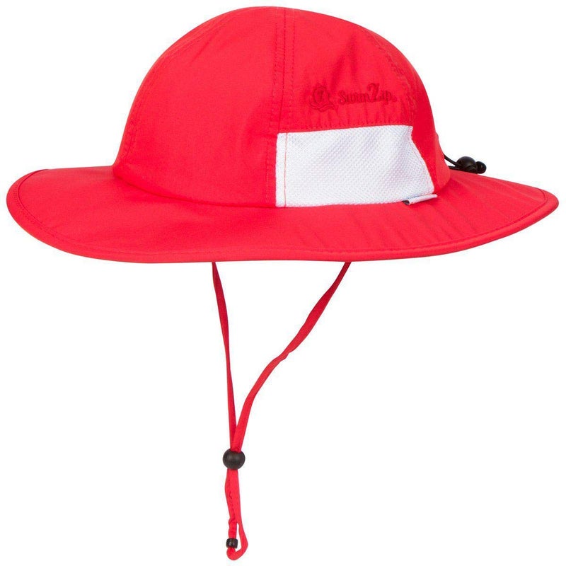 SwimZip SwimZip Unisex Child Wide Brim Sun Protection Hat UPF 50 Adjustable ,Red,2-8 Years  - Image 1