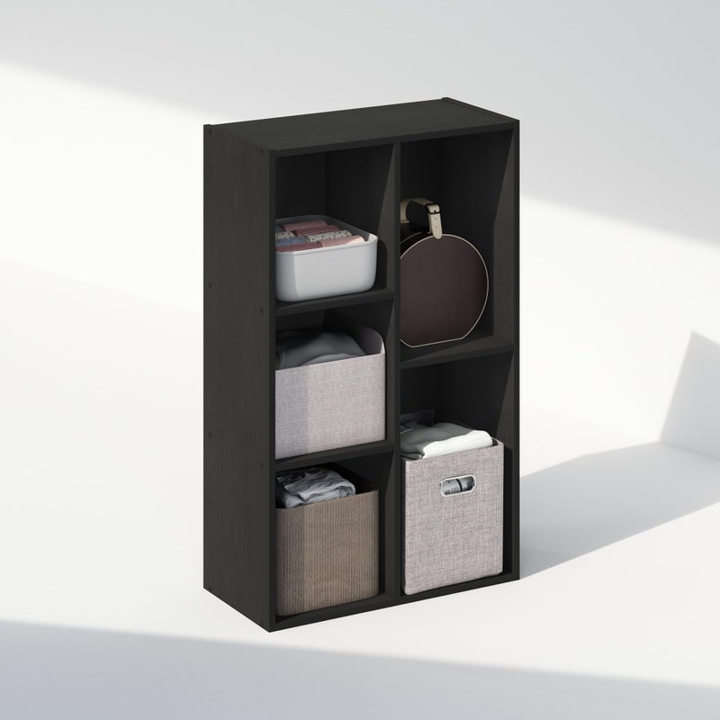 Furinno Reed Closet Organizers and Storage, 5-Cube Reversible Closet Shelves, Closet Organization Shelf, 9.4 x 19.5 x 31.5, for Bedroom, Closet, Blackwood - Image 2