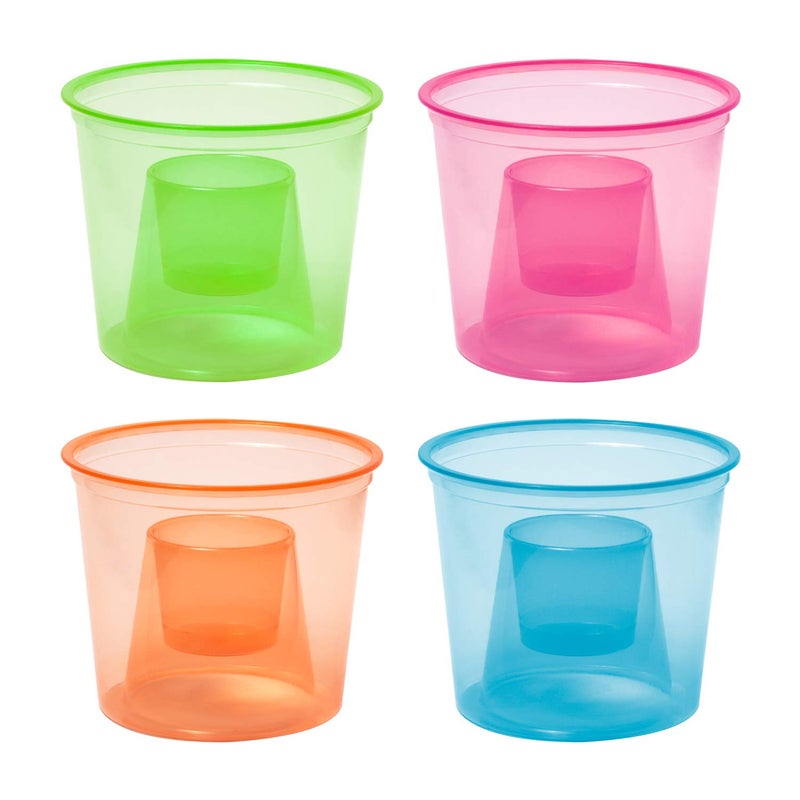 Party Essentials Plastic Bomber Cups Jager Bomb Shot Glasses 4 oz Assorted Neon 50 Ct