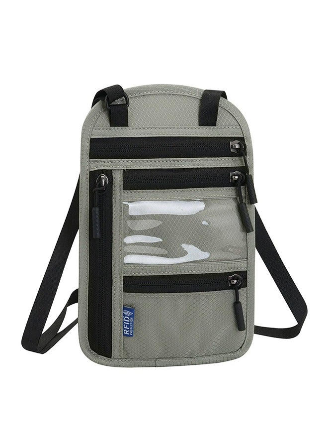 RFID Neck Wallet Passport Holder, Anti-Theft Travel Pouch for Money, Cards, ID, Coins, Hanging Neck Bag for Travel Safety - Image 1