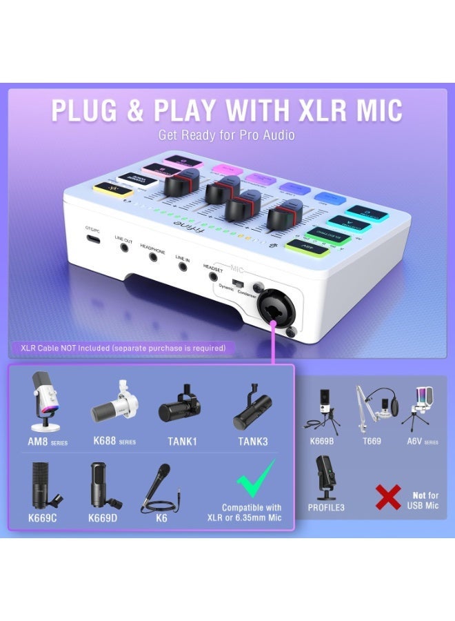 FIFINE Ampligame SC3 Gaming Audio Mixer with XLR Microphone Interface - Image 4