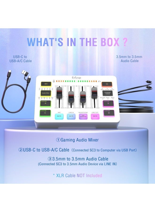 FIFINE Ampligame SC3 Gaming Audio Mixer with XLR Microphone Interface - Image 2