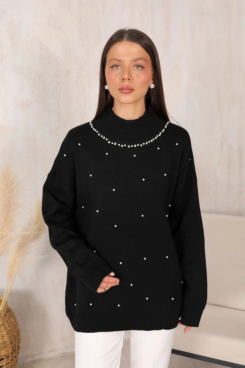 Melike Tatar Black Pearl Knitted Sweater 32-7000
