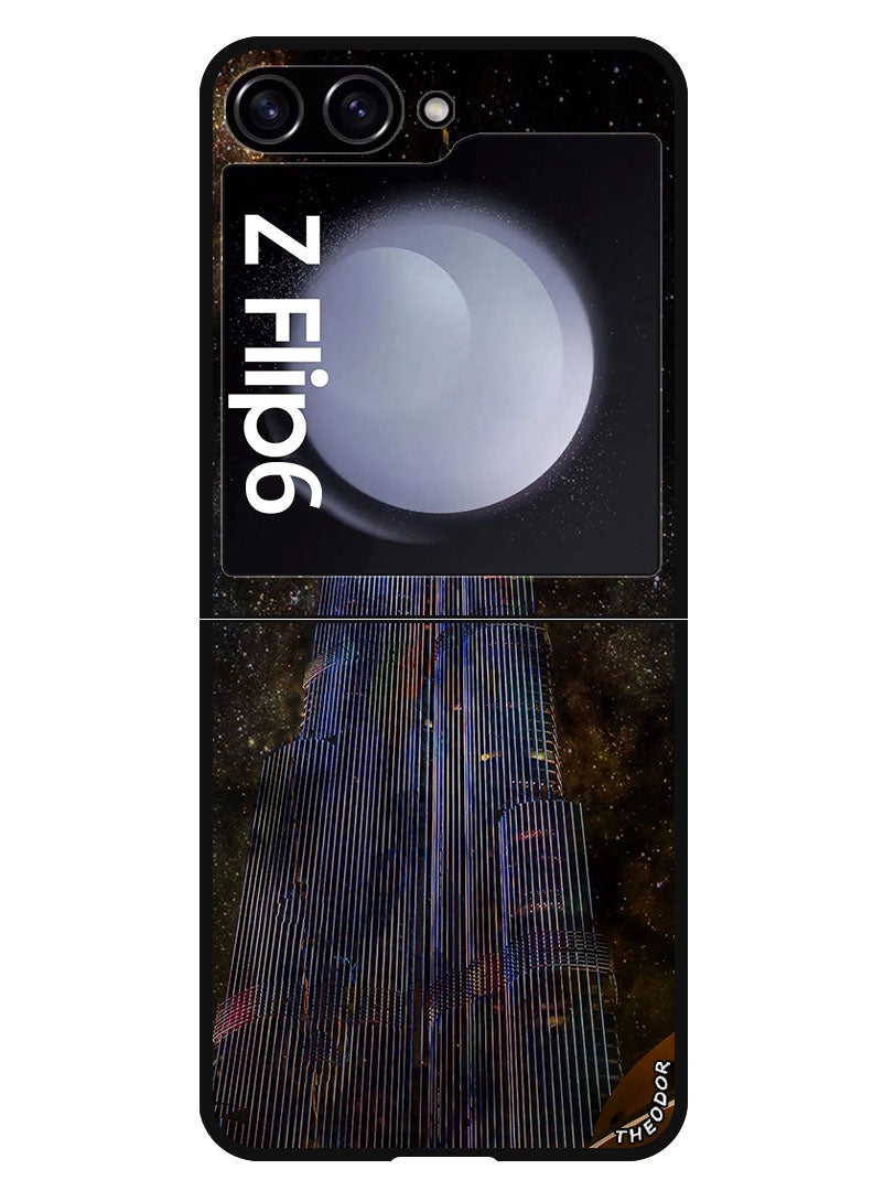 Theodor Protective Case Anti Scratch Shock Proof Bumper Cover For Samsung Galaxy Z Flip 6 Burj Khalifa Night - Image 1