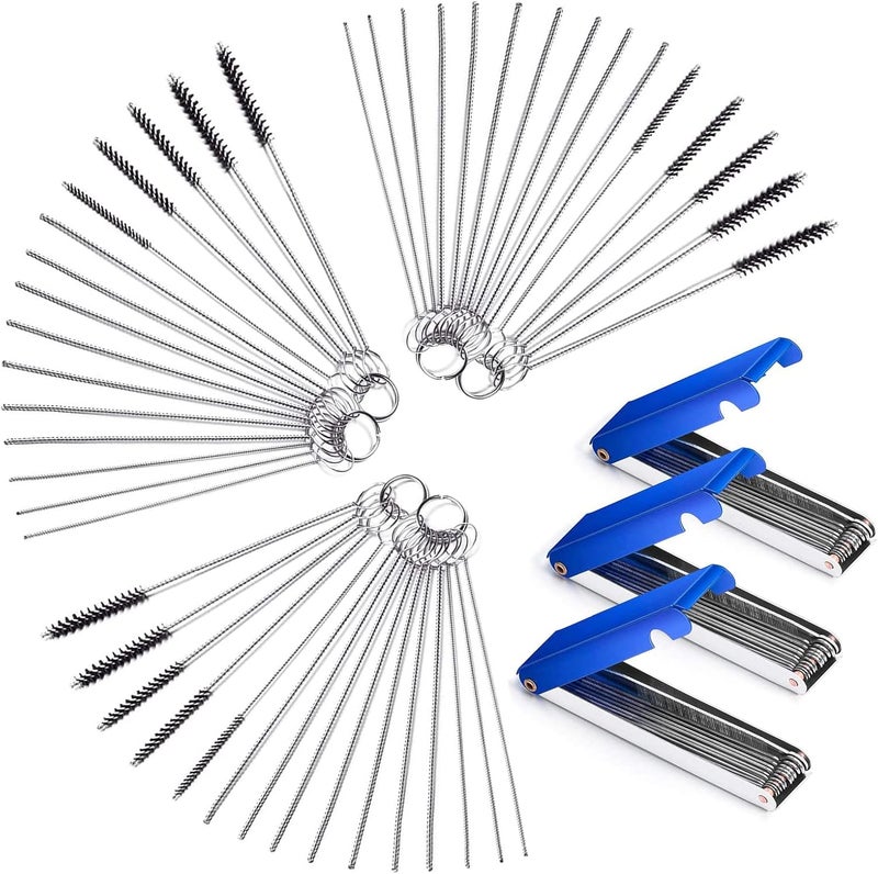 Petutu 6 Set Carburetor Carbon Dirt Jet Remove Cleaner 39 Cleaning Wires Set + 30 Cleaning Needles + 15 Nylon Brushes for Motorcycle ATV Moped Welder Carb Chainsaw Spray Guns Welding Torch Tip Cleaner - Image 1